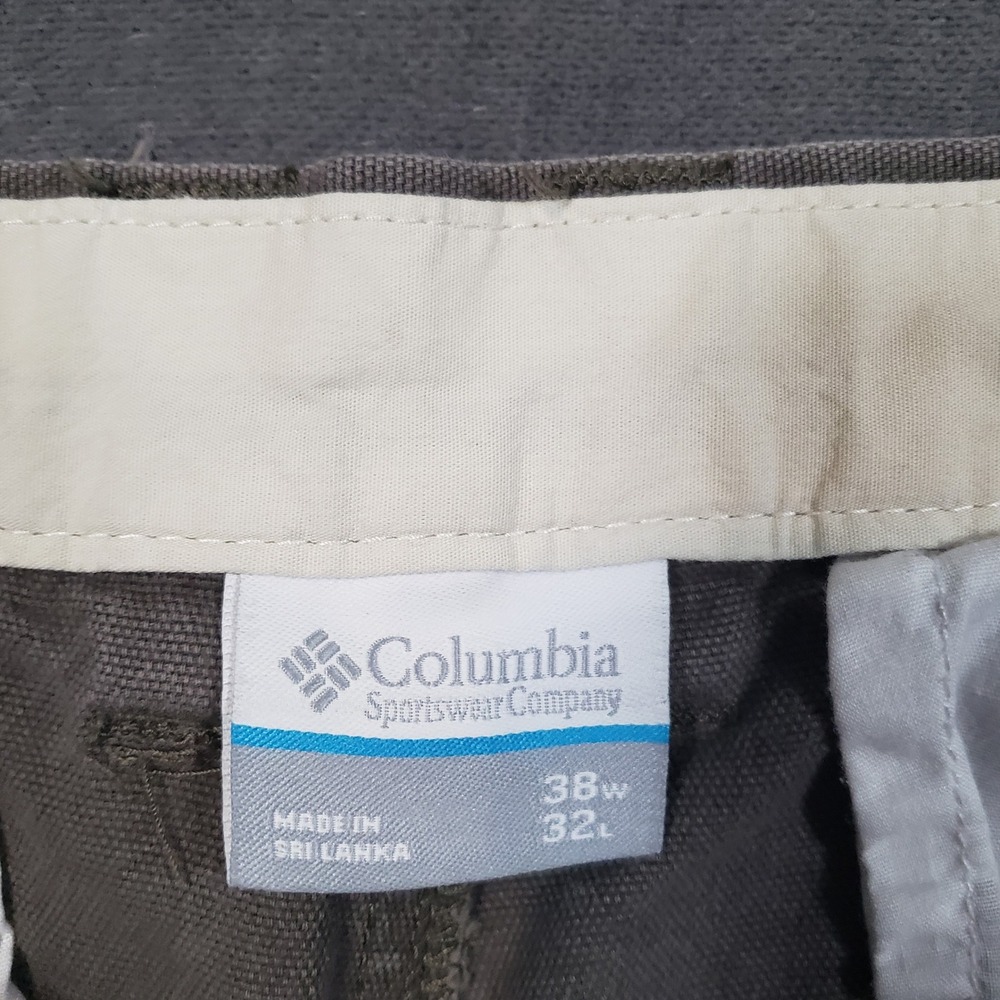 Columbia Canvas Utility Pants Mens 38x32 Gray Straight Leg Cotton Workwear - Picture 6 of 12